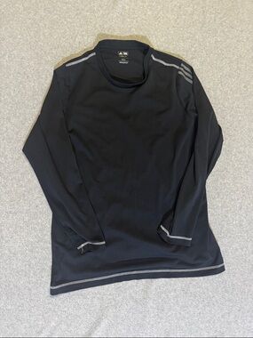 Adidas Men's L Climalite Golf Black Performance Long-Sleeve Shirt